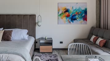 Deluxe appartement | Luxe beddengoed, individueel gedecoreerd, individueel gemeubileerd