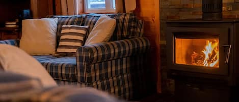 Smart TV, fireplace, video games