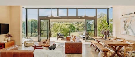 Télévision, cheminée, livres