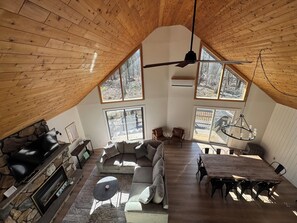 Smart TV, fireplace, video games