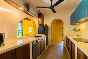 Shared fridge, microwave, electric kettle, highchair