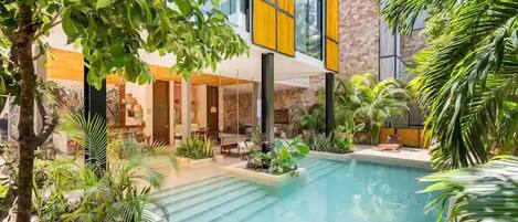 Indoor pool, outdoor pool