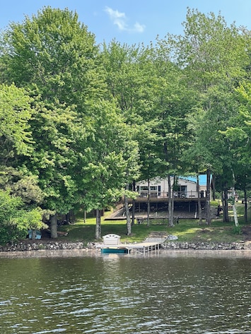 Lake to cottage view