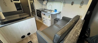 Nice RV with AC in charming Holly Beach steps from the beach