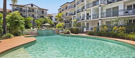 Outdoor pool, a heated pool