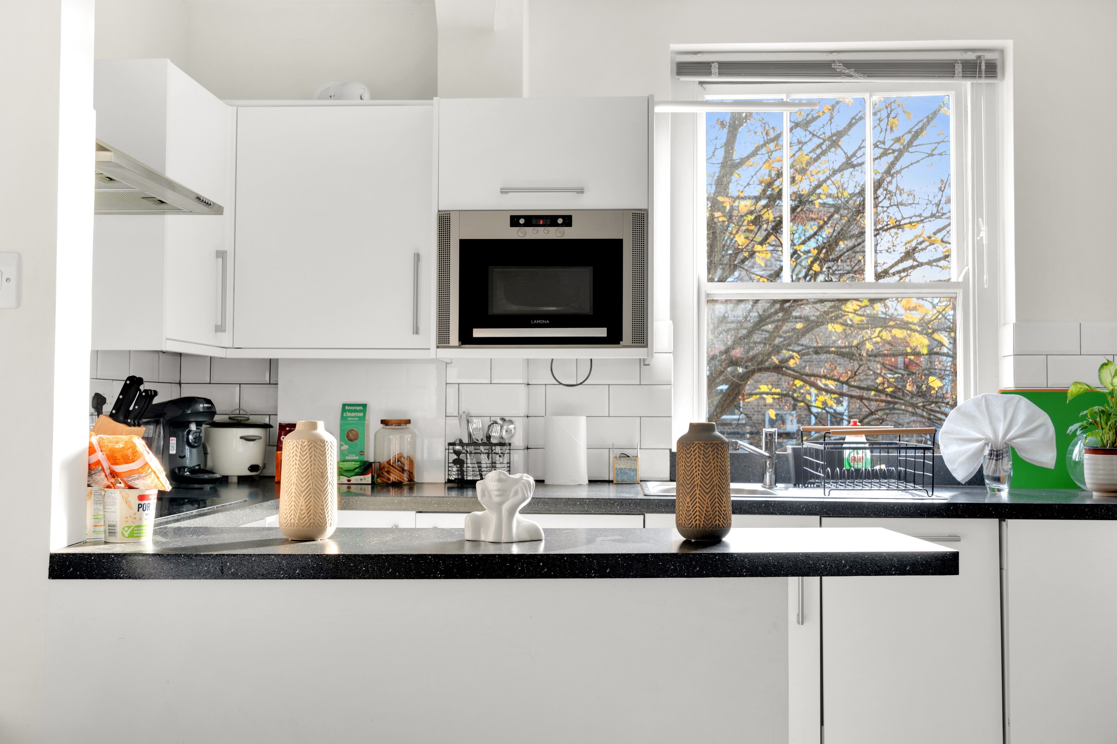 Réfrigérateur, micro-ondes, four, plaque de cuisson