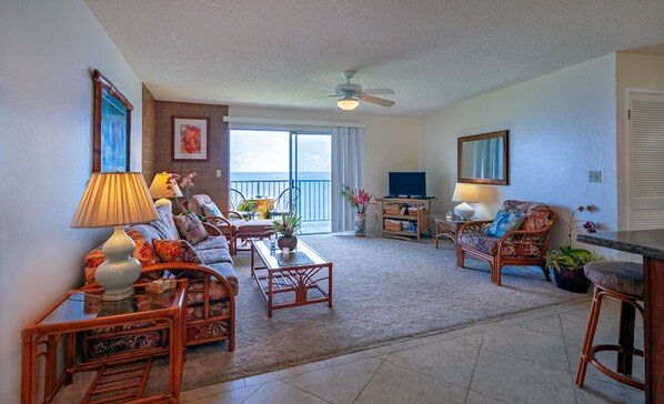 Condo, Multiple Beds, Balcony, Ocean View (3103) | Living area - Alii Kai 3103 (Princeville)