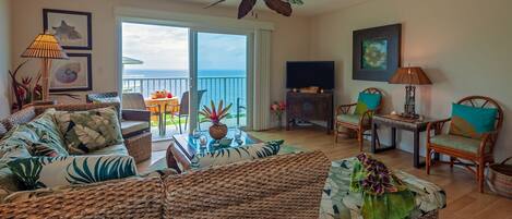 Apartamento, varias camas, balcón, vistas al mar (5301) | Zona de estar