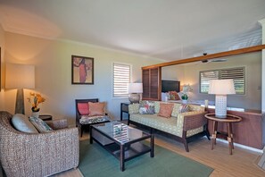 Condo, Multiple Beds, Hot Tub, Ocean View ( C4) | Living area - Hanalei Colony Resort C4 (Hanalei)