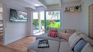 Leilighet, flere senger, terrasse, hageutsikt ( 2C) | Oppholdsområde