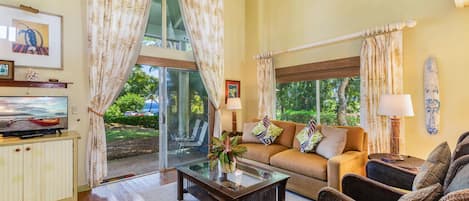 公寓客房, 多張床, 露台, 花園景 (21D) | 客廳