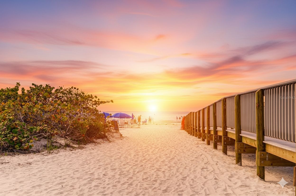 Sunset on Siesta Key beach.