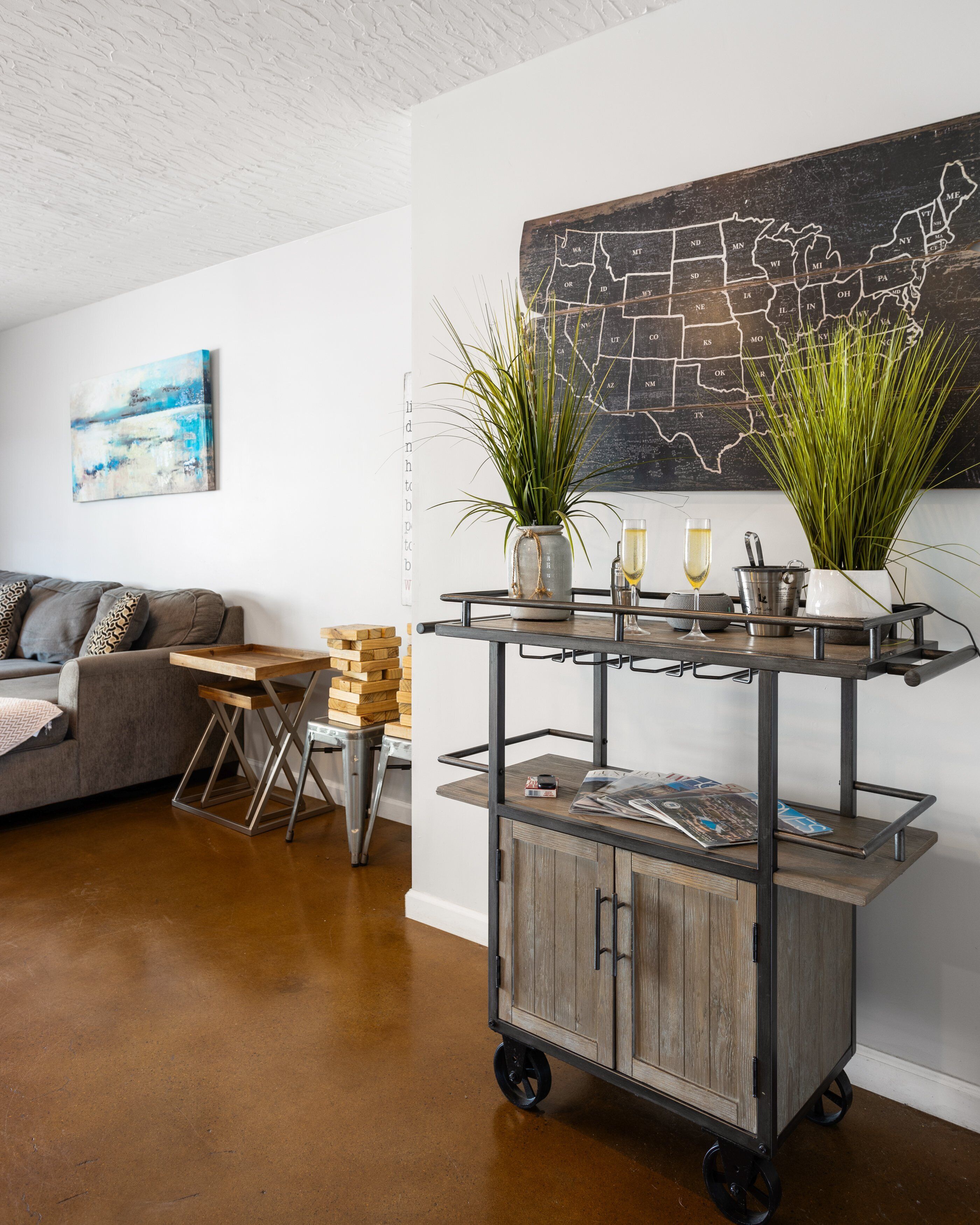 Smart TV, foosball, table tennis, books