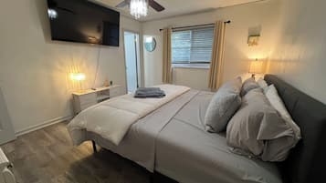 4 dormitorios, tabla de planchar con plancha, wifi gratis y ropa de cama