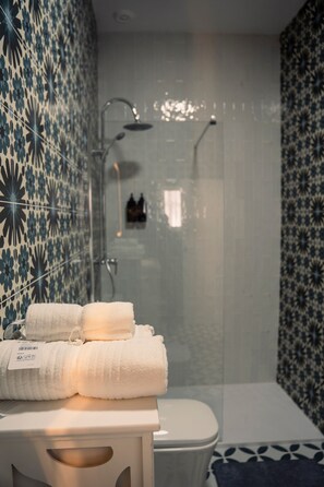 Douche, serviettes fournies