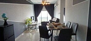 Apartment, City View | Living area | 32-inch flat-screen TV with digital channels - The Horizon Ipoh Belle Vue by Grab A Stay (Ipoh)