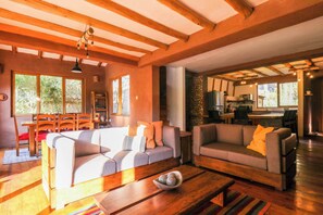 TV, fireplace, offices