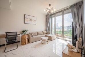 Desk, laptop workspace, blackout drapes, iron/ironing board - Metropole - Christine Hospitality (Ho Chi Minh City)