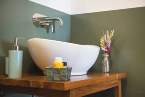 Douche, articles de toilette écologiques, sèche-cheveux, bidet