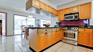 Fridge, microwave, oven, stovetop - 3 bedroom canal front home with private heated pool! (Bradenton)