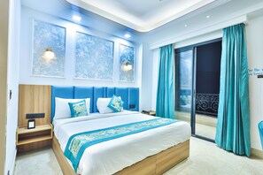 1 bedroom, premium bedding, blackout drapes, iron/ironing board