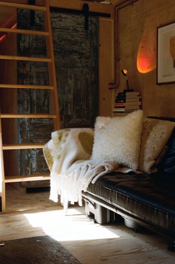 Cabin | Living area | TV, fireplace