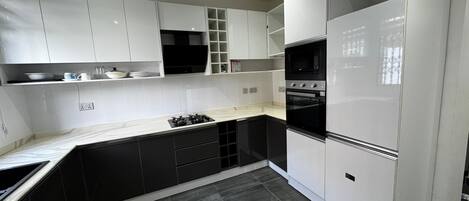 Kühlschrank, Mikrowelle, Ofen, Herdplatte