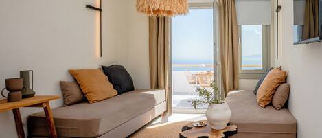 Apartment, Balcony, Sea View (Kissiris) | Living area