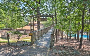 Cross a tranquil bridge to Turtle Cove Spa, where relaxation awaits.