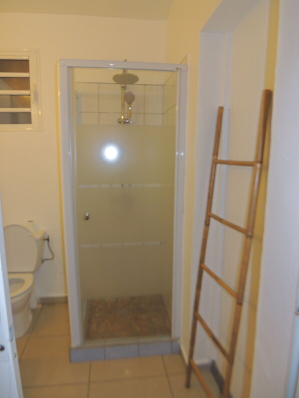 Secadora de cabello, toallas, jabón, papel de baño 