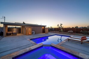 Outdoor pool, a heated pool