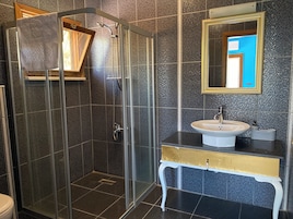 Standard Triple Room | Bathroom | Shower, hair dryer, towels, soap