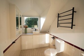 Suihku, hiustenkuivaaja, pyyhkeet, saippua