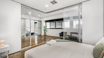 4 bedrooms, iron/ironing board, travel cot, WiFi