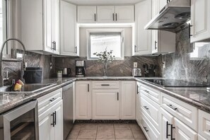Fridge, microwave, dishwasher