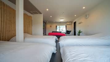 4 bedrooms, iron/ironing board, free WiFi