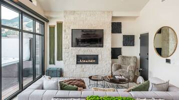 Smart TV, fireplace, printers