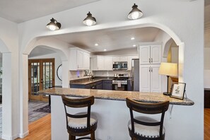 Fridge, microwave, oven, stovetop - Spacious Cozy Family Home w/ Hot Tub, Private Yard, Fire Pit (Centennial)