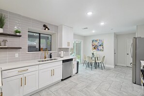 Bright, fully equipped kitchen with everything you need to prepare your favorite meals.