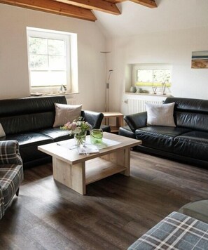 Fernseher, Kamin, DVD-Player, Stereoanlage