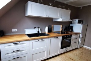 Fridge, oven, stovetop, dishwasher