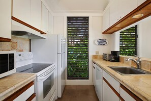 Fridge, microwave, stovetop, dishwasher