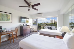 In-room safe, iron/ironing board, WiFi, bed sheets - Waikiki Shore 715 Ocean View Studio (Honolulu)