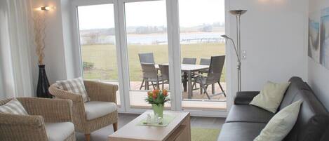 TV connectée, cheminée, lecteur de DVD, chaîne hi-fi