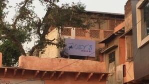 A hostel named "Joey's Hostel" with a signboard. - Joey's Hostel Agra (Agra)