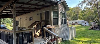 1 bedroom, 2 loft Park Model in campground in Marquette, Iowa. 