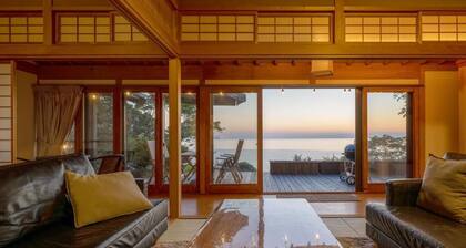 Toya Cliff House Modern Kominka (Japanese style house) with spectacular ocean...