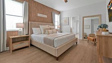 8 bedrooms, desk, iron/ironing board, travel crib