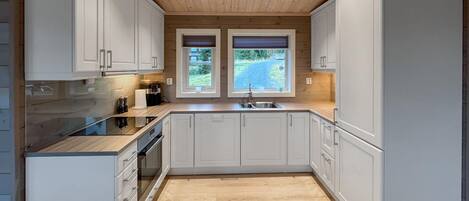 Fridge, oven, stovetop, dishwasher