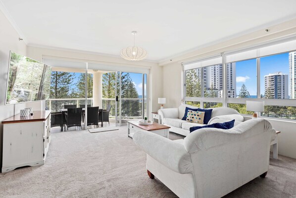 Apartment, 2 Bedrooms, Beach View | Living area - Oscar on Main - Heart of Main Beach (Main Beach)